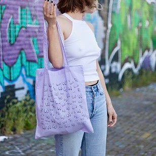 Eat Mielies Weird Illustration Tote Bag "Titties Purple"