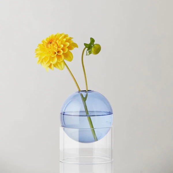 Studio About Vase Standing Flower Bubble Low Tube (Blue)