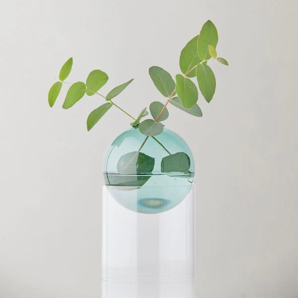 Studio About Vase Standing Flower Bubble Tall Tube (Cyan)