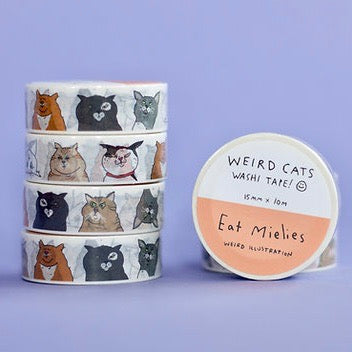 Eat Mielies Weird Illustration Washi-Tape "Cats"